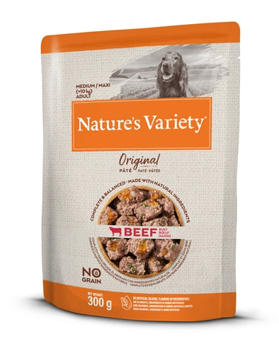 Nature's Variety – Aliment humide pour chien – Original Adult Medium/Maxi Bœuf Sans Céréales – 300 g - Caractéristiques
