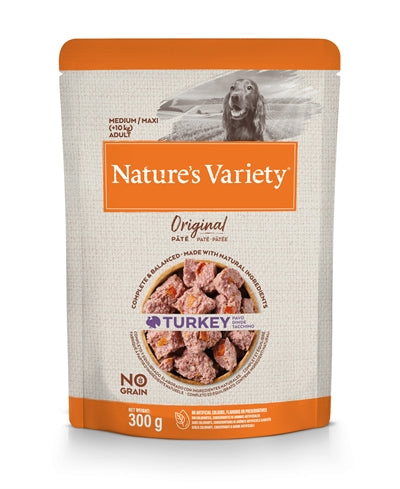 Nature's Variety – Aliment humide pour chien – Original Medium/Maxi Dinde sans céréales – 300 g - Caractéristiques