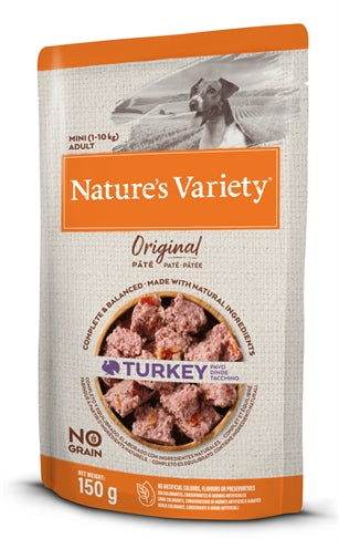 Nature's Variety – Aliment humide pour chien –  Multipack Original Mini Dinde Sans Céréales – 1,2 kg - Caractéristiques
