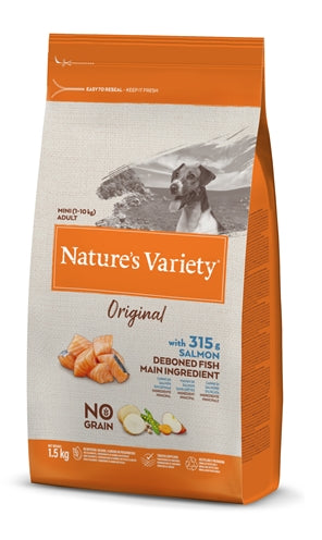 Nature's Variety – Croquettes pour chien – Saumon sans céréales Original - Adulte Mini - Caractéristiques