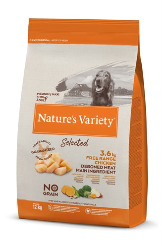 Nature's Variety – Croquettes pour chien – Selected Adulte Moyen Poulet Élevé en Enclos Extérieur – 12 kg - Caractéristiques