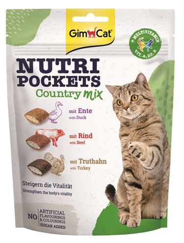 Gimcat – Friandises pour chat – Nutri Pockets Country Mix au canard, bœuf et dinde – 150 g - Caractéristiques