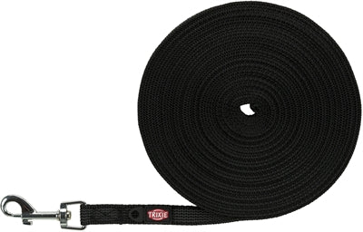 Trixie Hondenriem Sleeplijn Met Rubber Bekleed Zwart 5 Mtrx1,5 Cm