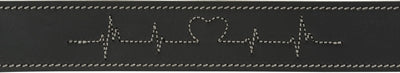 Trixie Halsband Hond Rustic Vetleer Heartbeat Zwart 38-47X4 Cm