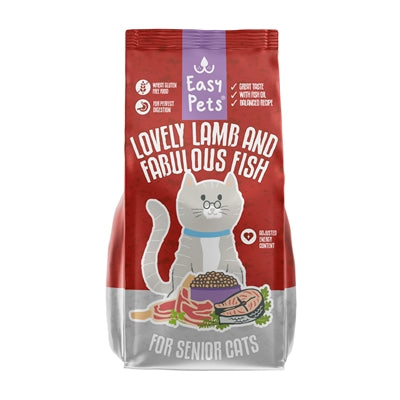 Easypets – Croquettes pour chat – Senior à l'agneau et au poisson – 1,5 kg - Caractéristiques
