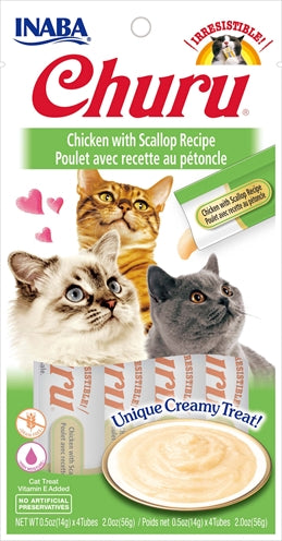Inaba – Friandises pour chat – Churu crème au poulet et à la noix de Saint-Jacques – 56 g - Caractéristiques
