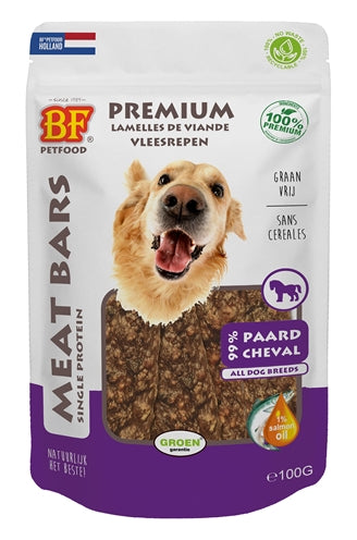 BF Petfood – Friandises pour chien – Barres de viande au cheval – 100 g - Caractéristiques