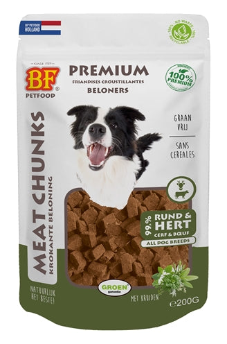 BF Petfood – Friandises pour chien – Bouchées de Viande Bœuf & Cerf – 200 g - Caractéristiques