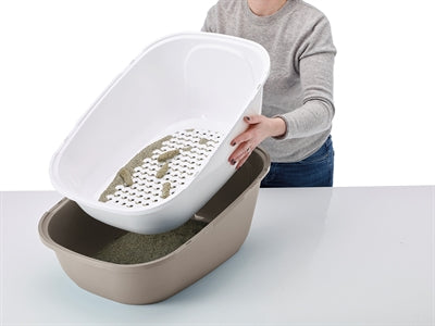 Savic – Maison de toilette avec tamis pour chat – Reina Sift Gris chaud – 64x46x48 cm - Caractéristiques
