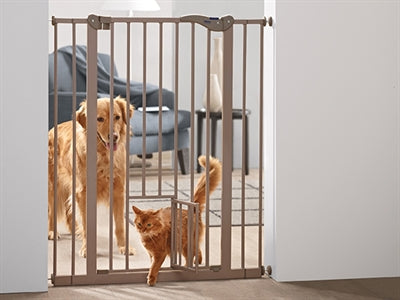 Savic – Barrière de sécurité pour chien – Dog Barrier avec petite porte gris – 74-84 x 107 cm - Caractéristiques