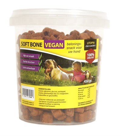 Utopia – Friandises pour chien – Petits Os Tendres Vegan – 450 gr - Caractéristiques