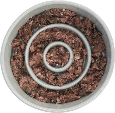 Trixie Voerbak Slowfeeding Keramiek Grijs / Blauw 17X17 Cm 900 Ml