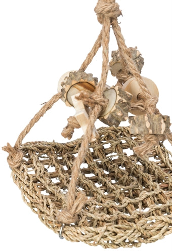 Trixie – Accessoire pour Oiseau & Rongeur – Balançoire en Jonc de mer & Bois – 19 x 19 cm - Caractéristiques