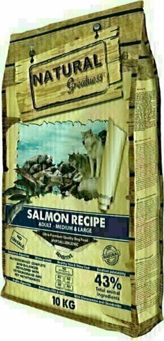 Natural Greatness – Croquettes pour chien – Recette au saumon sensible sans céréales – 10 kg - Caractéristiques