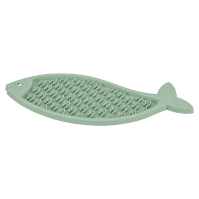 Trixie – Plateau de léchage Lick'n'snack Poisson chien et chat – Silicone Vert Sauge – 28 cm - Caractéristiques
