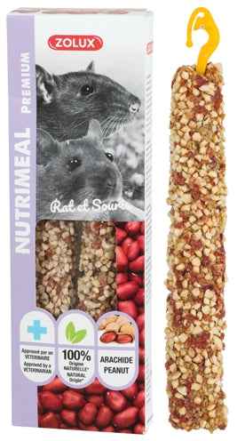 Zolux – Nutrimeal – Sticks pour rat et souris à la cacahuète – Lot de 2 - Caractéristiques