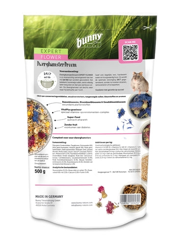 Bunny Nature – Mélange de graines et fleurs pour hamster – Rêve de hamster nain expert fleurs – 500 g - Caractéristiques