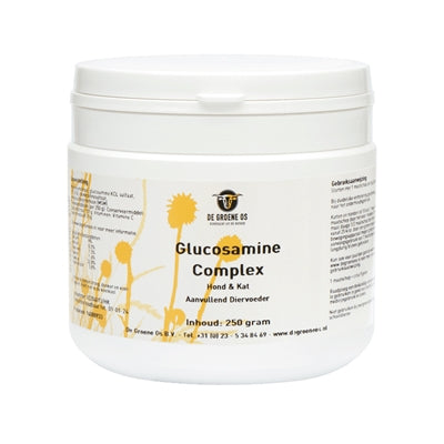 De Groene Os – Complément alimentaire pour chien et chat – Glucosamine Complexe (Soutien de l'organisme) – 250 g - Caractéristiques