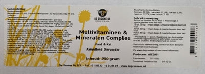 De Groene Os – Complément alimentaire pour chien et chat – Complexe Multivitamines & Minéraux – 250 g - Caractéristiques