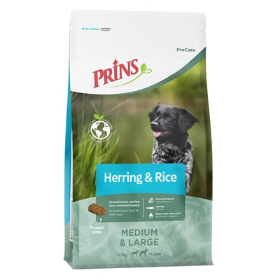 Prins – Croquettes pressées pour chien – ProCare Adult Medium/Large Hareng & Riz - Hypoallergénique – 3 kg - Caractéristiques