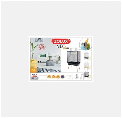 Zolux – Cage pour oiseau – Neo Jili XL noire – 81x48x132 cm - Caractéristiques