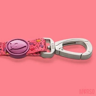 Morso Hondenriem Verstelbaar Gerecycled Pink Think Roze 75-230X1,5 Cm 1-4 Kg