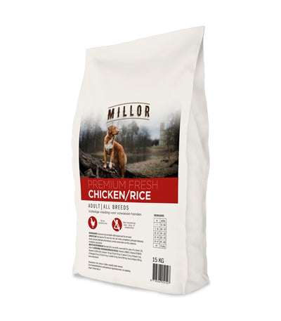 Millor – Croquettes pour chien – Poulet Frais Extrudé Premium et Riz – 15 kg - Caractéristiques