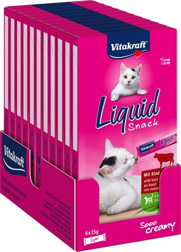 Vitakraft – Friandise pour chat – Friandise liquide au bœuf et à l'inuline – 990 g - Caractéristiques