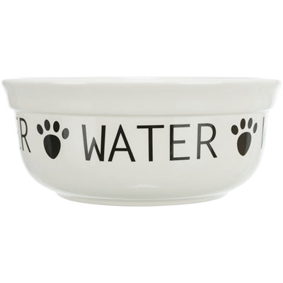 Trixie Drinkbak Hond Water Keramiek Wit / Zwart 1,6 Ltr 20 Cm