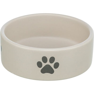 Trixie Voerbak / Drinkbak Hond Pootmotief Keramiek Lichtgrijs / Grijs 1,4 Ltr 20 Cm