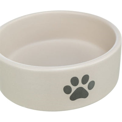 Trixie Voerbak / Drinkbak Hond Pootmotief Keramiek Lichtgrijs / Grijs 1,4 Ltr 20 Cm