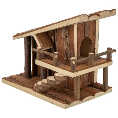 Trixie – Maison et aire de jeux pour rongeur – Maison Jule en bois d'écorce – 25x18x21 cm - Caractéristiques