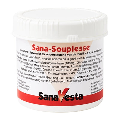 SanaVesta – Complément alimentaire - pour chien et chat – Sana-Souplesse – 275 g - Caractéristiques
