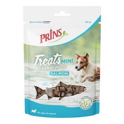 Prins – Friandises naturelles pour chien – Prins Treats au saumon Mini – 120 g - Caractéristiques