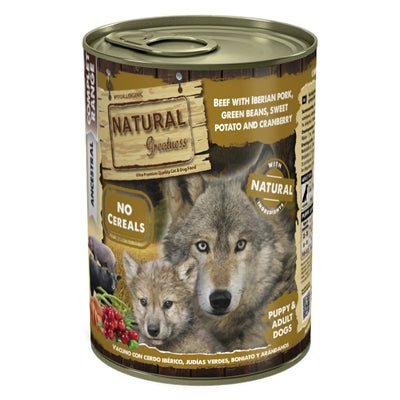 Natural Greatness – Aliment humide pour chien – Bœuf, Porc Ibérique et Patate douce – 400 g - Caractéristiques