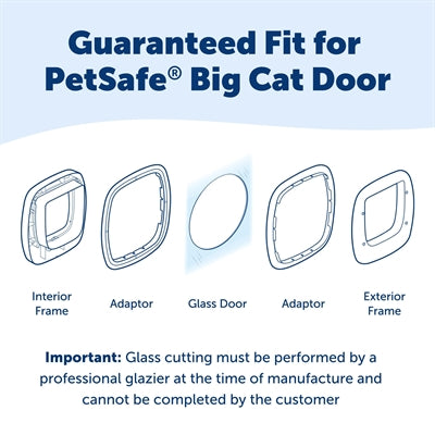 PetSafe – Adaptateur d'installation sur vitre pour chatière Big Cat 2.0 – Blanc – 36,7 cm