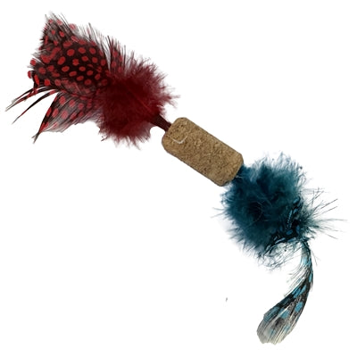 Fofos – Jouet pour chat – Bouchon en liège avec plumes - Coloris aléatoire - Caractéristiques