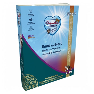 Renske – Aliment humide pour chien – Multipack Canard et Cerf Frais Étuvé Sans Céréales – 3,95 kg - Caractéristiques