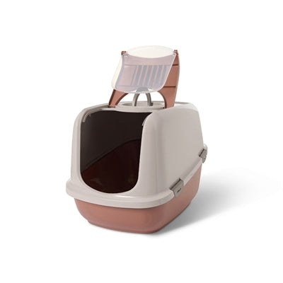 Savic – Nestor Jumbo – Maison de toilette XXL pour chat – Champagne Rose / Terre Cuite – 66,5 x 48,5 x 46,5 cm - Caractéristiques