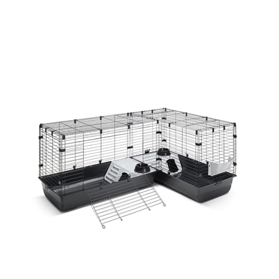 Savic Clubix Corner Knaagdierkooi Zwart 146,5/100X50X63,5 Cm