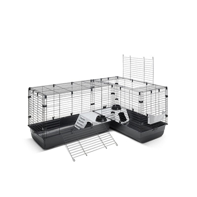 Savic Clubix Corner Knaagdierkooi Zwart 146,5/100X50X63,5 Cm