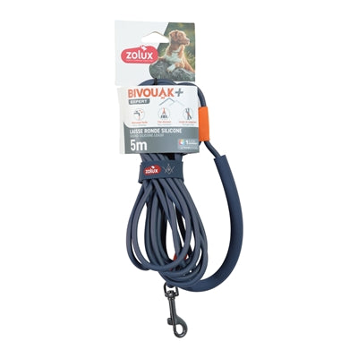 Zolux – Longe pour chien – Longe ronde Bivouak en silicone Bleue - Caractéristiques