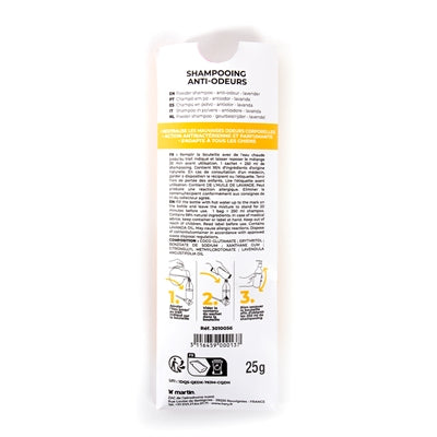 Héry – Shampooing pour chien – Poudre Anti-odeur à la Lavande – 25 gr - Caractéristiques