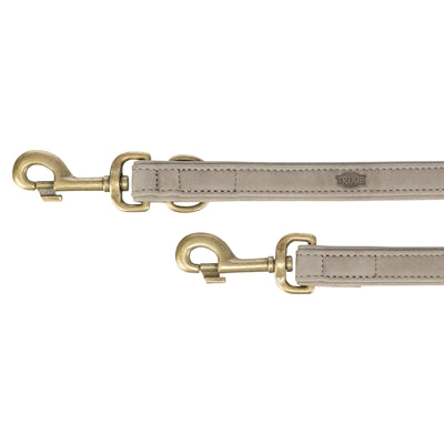 Trixie Hondenriem Pure Verstelbaar Leer Lichtgrijs S-M 200X1,5 Cm