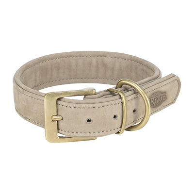 Trixie Halsband Hond Pure Leer Lichtgrijs Xs 25-31X2,5 Cm