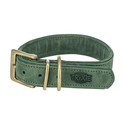 Trixie Halsband Hond Pure Leer Saliegroen Xs 25-31X2,5 Cm