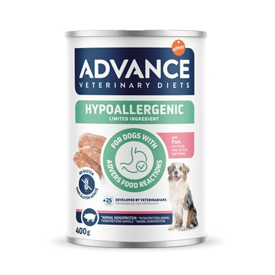 Advance Veterinary Diets – Aliment humide pour chien – Hypoallergénique Porc – 2.4KG - Caractéristiques