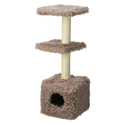 Merkloos – Arbre à chat - Compact avec niche et plateformes marron – 30x30x89 cm - Caractéristiques