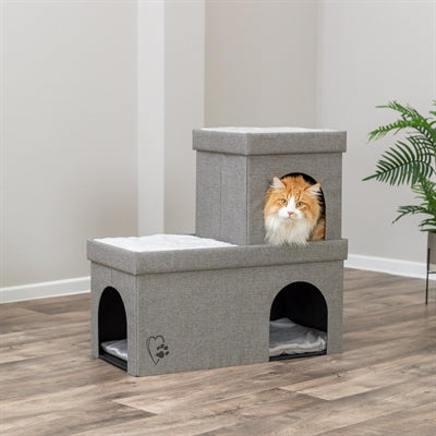 Trixie Kattenmand / Kattenhuis Kimy Soft 2 Verdiepingen Lichtgrijs 76X37X72  Cm