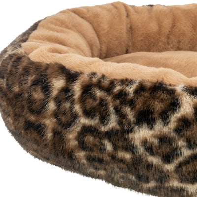 Trixie – Panier pour chien et chat – Leo Soft Rond Brun/Léopard – 50 cm - Caractéristiques